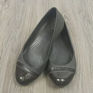 Crocs brown‎ rubber  ballet flats size 7